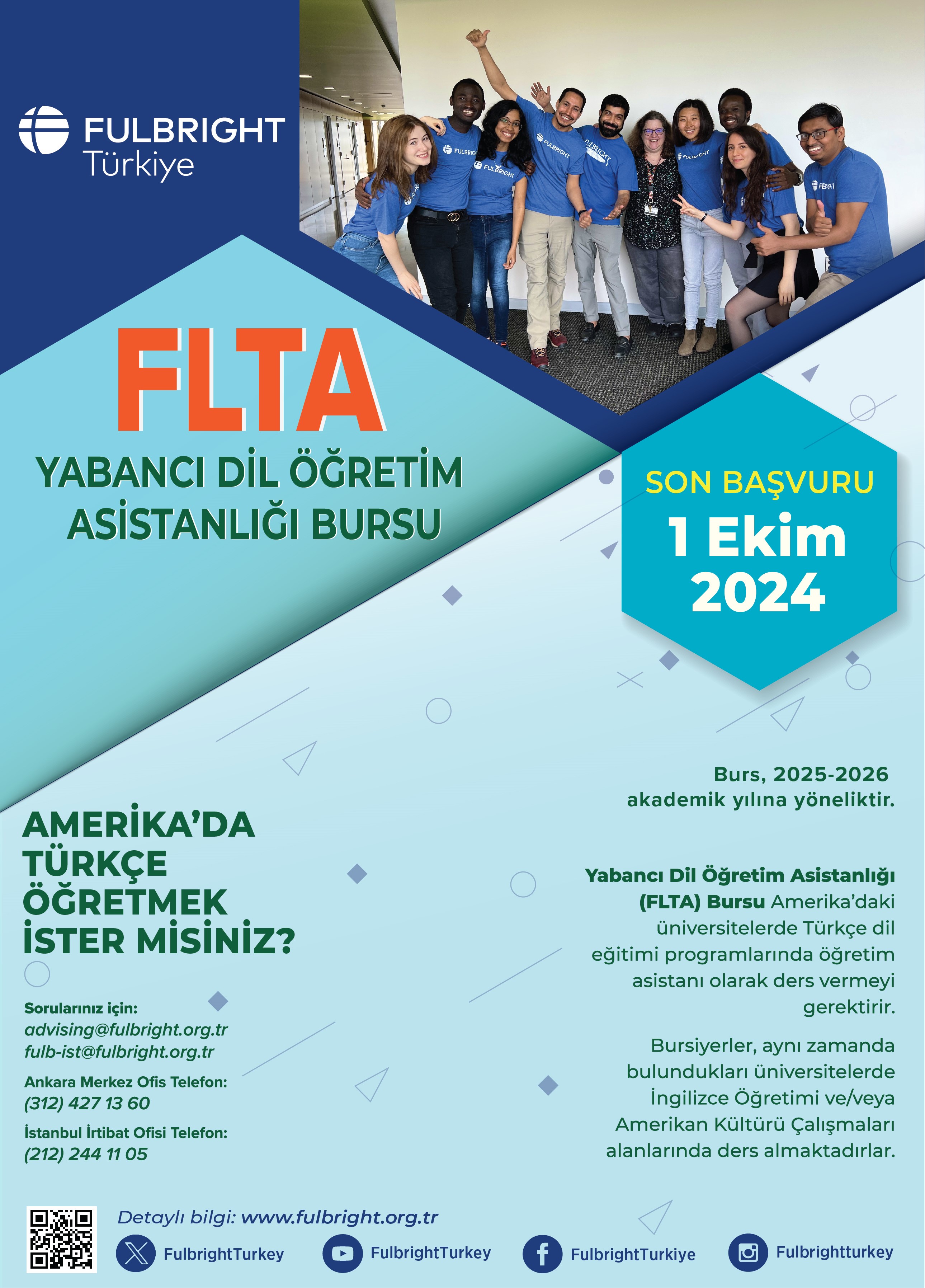 Fulbright Eğitim Komisyonu Yabancı Dil Öğretim Asistanlığı (FLTA) Bursu